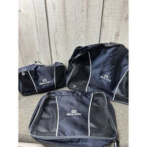 BinLion Luggage Travel Organizer Zippered Mesh Bags Navy Blue Black Set of 3